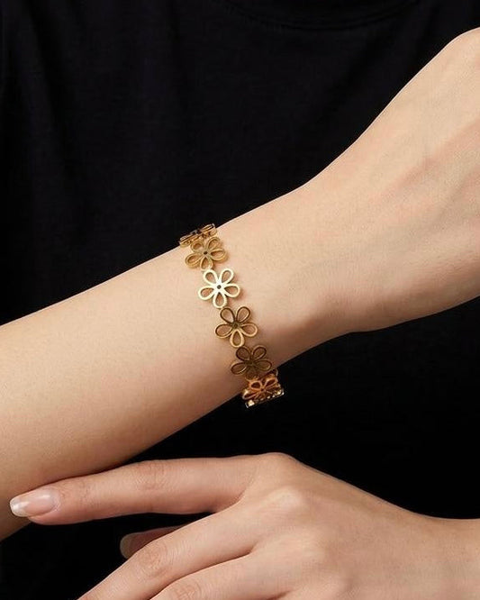 Flower linked cuff